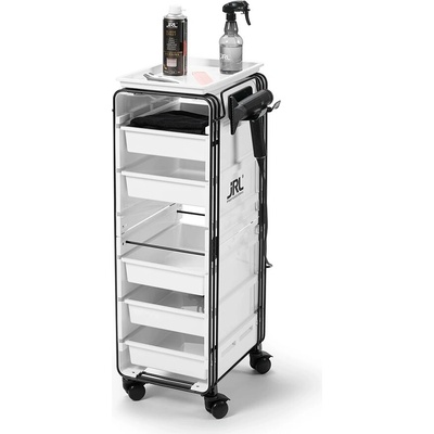 JRL Professional Barber Trolley White kadernícky pojazdný vozík biely