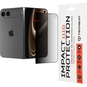 Techsuit Поверителен стъклен протектор Techsuit 111D Privacy Full Glue - iPhone Ultra - Черен