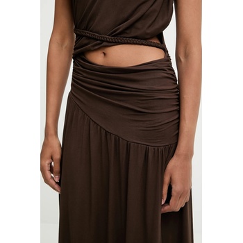 ANSWEAR Рокля Answear. LAB в кафяво дълга разкроена (A23496.hak)