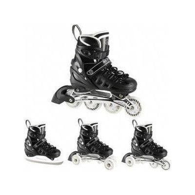 Rollers Nils Extreme NH10905 4in1 BLACK LED SIZE S (31-34) LYVOROLLERS WITH DIMENSIONS. HOCKEY PLOZA NILS EXTREME