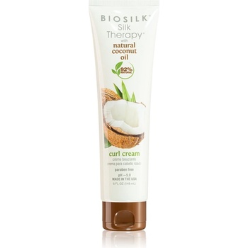 Biosilk Silk Therapy Natural Coconut Oil крем за коса за чуплива и къдрава коса 148ml
