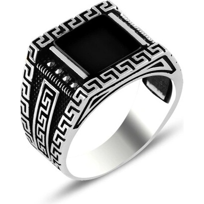 Olivie Pánsky strieborný prsteň ONYX 5703