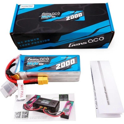 Gens ace 2000mAh 22,8V 60C 6S1P vysokonapěťový Lipo Battery Pack s XT60 konektorem