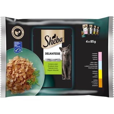 Sheba kapsičky Delikatesse mix výber v želé 4x 85 g