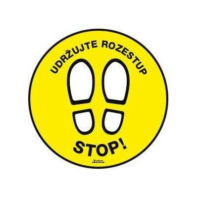 STOP! Udržujte rozestup, CZ, Samolepka, formát 400x400 mm, Samolepicí