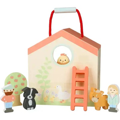 Orange Tree Toys Игрален комплект Orange Tree Toys - Дървена ферма с животни (OTT11559)