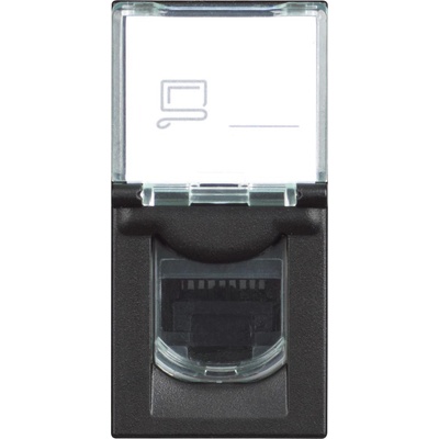 BTicino Розетка RJ45 cat. 5e UTP 1 мод. цвят Черен /блистер/ Classia - RG4279C5E (RG4279C5E)