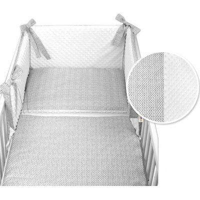Baby Nellys 3dílná sada mantinel s povlečením minky Pletený cop drobný 135 x 100 cm – Sleviste.cz
