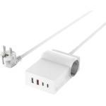 4smarts Зарядна Станция, 4Smarts 220v USB-C/A Power Strip Desk GaN 65W, Бял (540559)