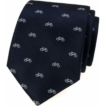 Kravata s motívom bicykel modrá
