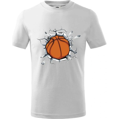 Basketbal míč v triku tričko dětské bavlněné bílá