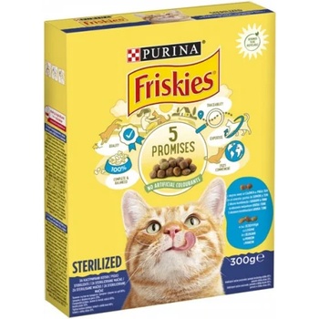 Котешка суха храна Friskies за кастрирани котки сьомга, риба тон и зеленчуци 300гр