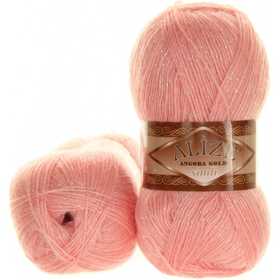 Alize Angora Gold Simli 363 světle růžová