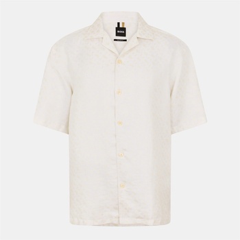 HUGO BOSS Риза с къс ръкав Boss Men's C-LARS Short Sleeve Shirt - Open White 131