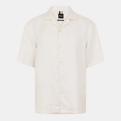 HUGO BOSS Риза с къс ръкав Boss Men's C-LARS Short Sleeve Shirt - Open White 131