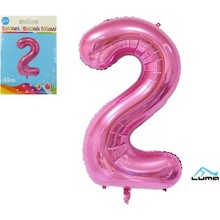 LUMA Balónek foliový č.2 RŮŽOVÝ 43 cm