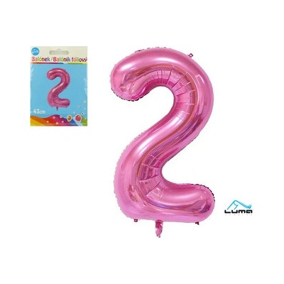 LUMA Balónek foliový č.2 RŮŽOVÝ 43 cm