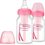 Dr. Brown's Шишета Dr. Brown's Narrow-Neck Options - Розови, 2 броя, 120 ml (72239306307) - baby