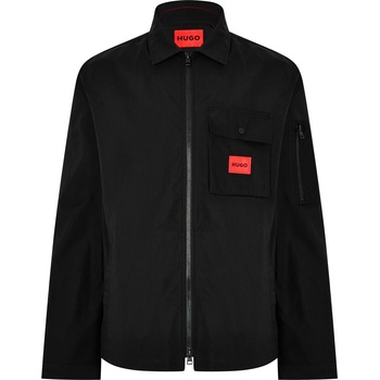 Image 1 of Hugo Риза с дълъг ръкав Hugo Men's Emmond Red Cotton Long Sleeve Zip Overshirt - Black 001