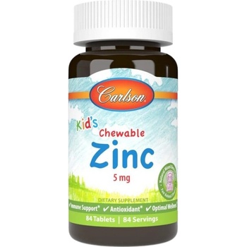 Carlson Labs Kid's Chewable Zinc 5 mg [84 Дъвчащи таблетки] Горски плодове