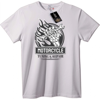 NOONEBRAND Тениска Мото Тунинг и Ремонт - S, White