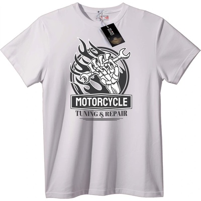 NOONEBRAND Тениска Мото Тунинг и Ремонт - S, White