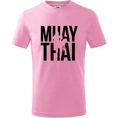 Nápis Muay Thai tričko detské ružová