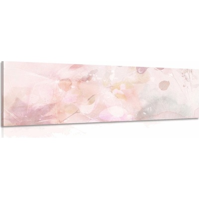 Obraz podzimní listy v růžovém nádechu - 120x40