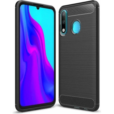 Forcell Противоударен Силиконов Калъф за Huawei P40 Lite E, Forcell Carbon Case, Черен (5903396056215)
