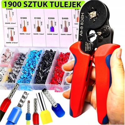 LISOVACÍ KLEŠTĚ NA DUTINKY KONEKTORŮ A KABELOVÝCH OK + SADA 1900 KUSŮ