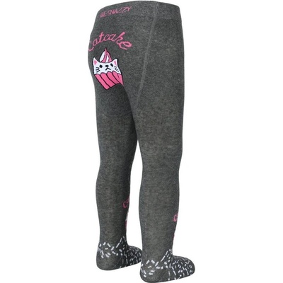 Kojenecké bavlněné punčocháčky 3 ABS dortík tm. šedá