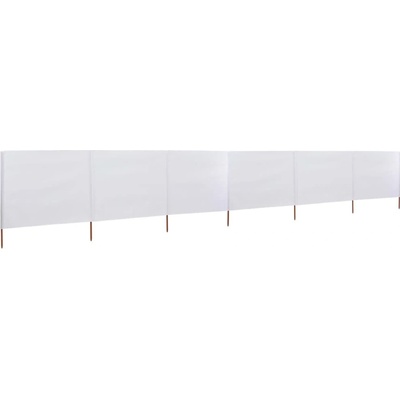 Greatstore 6dílná zástěna proti větru látková 800 x 120 cm pískově bílá