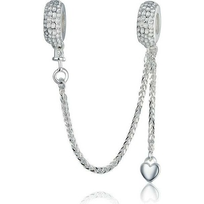 P&J Jewellery Stříbrný Bezpečnostní řetízek Milující srdce SSB6