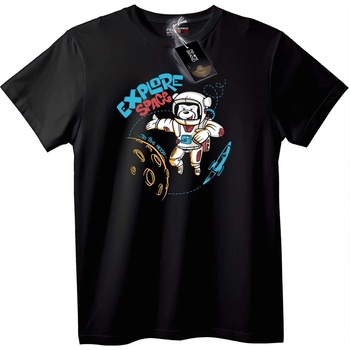 NOONEBRAND Тениска Космически Мечок Изследовател - 6XL, Black