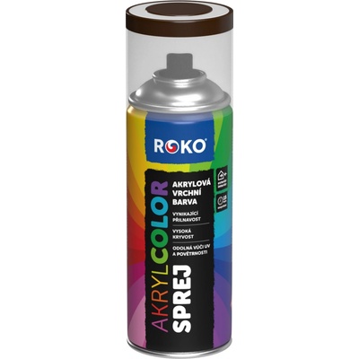 Rokospol Akrylcolor sprej akrylová vrchní barva 400 ml čokoládová hnědá