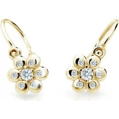 Cutie Diamonds kvetinové detské náušnice zo žltého zlata s briliantmi DC2247-10-00-X-1