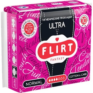  FLIRT дамски превръзки ultra, Нормал, Cotton & care, WKL02C, 10 броя