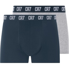 CR7 Pánske boxerky, 2 kusy navy modrá/sivá