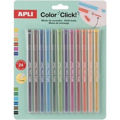 APLI Пълнител за комплект цветни писалки, APLI "Color Click", 24 бр. , 12 цвята 20548 (20548)