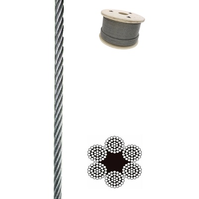 Penar Oceľové lano DIN 3066 spletenie 6x37+FC 14mm Zn 6X37ZN14