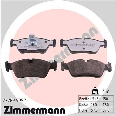 Sada brzdových platničiek kotúčovej brzdy ZIMMERMANN 23287.975.1