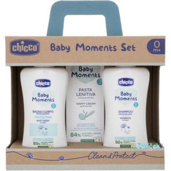 Chicco Комплект 3 в 1 Chicco Baby Moments - Шампоан, крем при подсичане и пяна