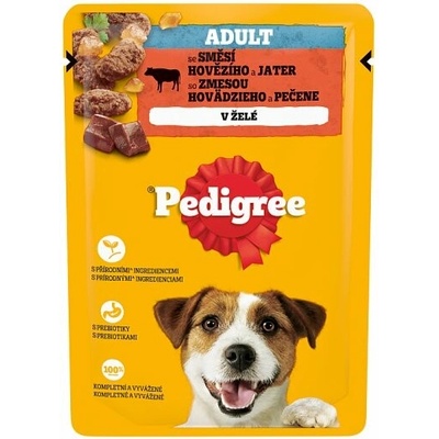 Pedigree Adult so zmesou hovädzieho a pečene v želé 100 g