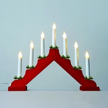 Adventný svietnik s ťahanou žiarovkou LED Filament červená
