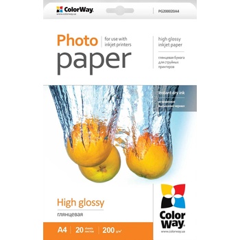 ColorWay Фотохартия, High glossy, 200 g/m2, A4, 20 страници (PG200020A4) (PG200020A4)
