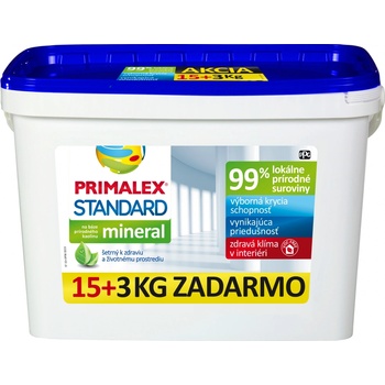 Primalex Štandard - Interiérová biela farba 15kg+3kg grátis