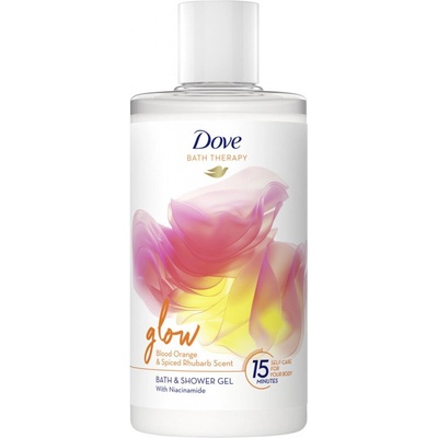 Dove Bath Therapy Glow sprchový a kúpeľový gél Blood Orange & Rhubarb 400 ml