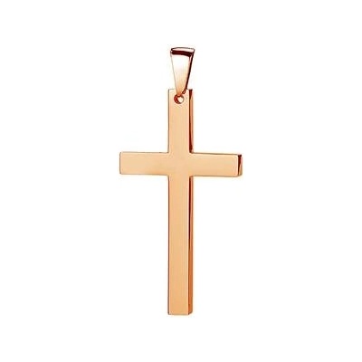 Šperky4U Zlacený ocelový přívěšek kříž 17 x 32 mm OPP1775 RD