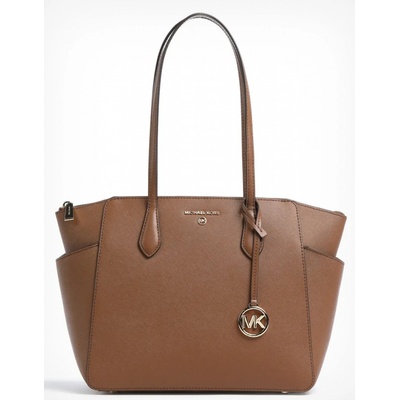 Michael Kors kožená kabelka přes rameno luggage hnědá