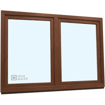 KNIPPING Plastové okno - 70 AD, 1800x1200 mm, O/OS sloupek, ořech Barva, imitace: ořech/bílá (jednostranně)